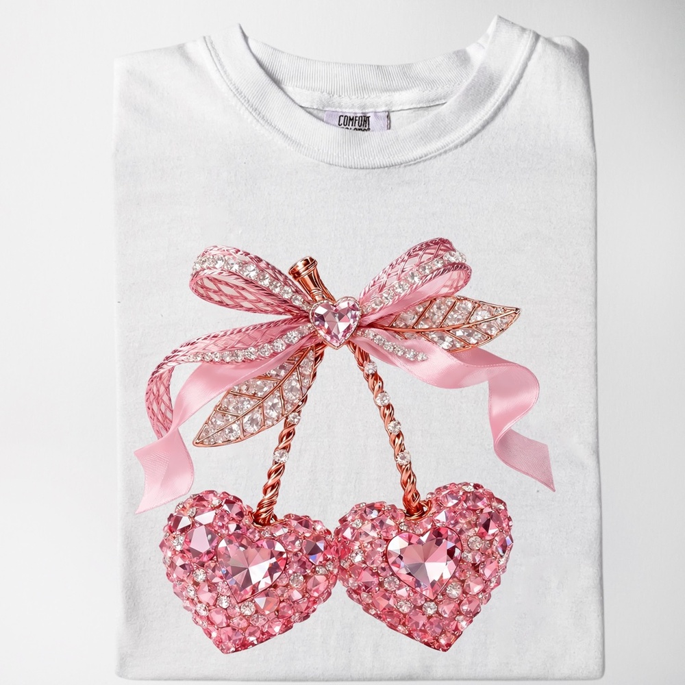 Bling Faux Rhinestone T-shirt. 3D look S M L XL Made to order New Beautiful - Picture 3 of 17